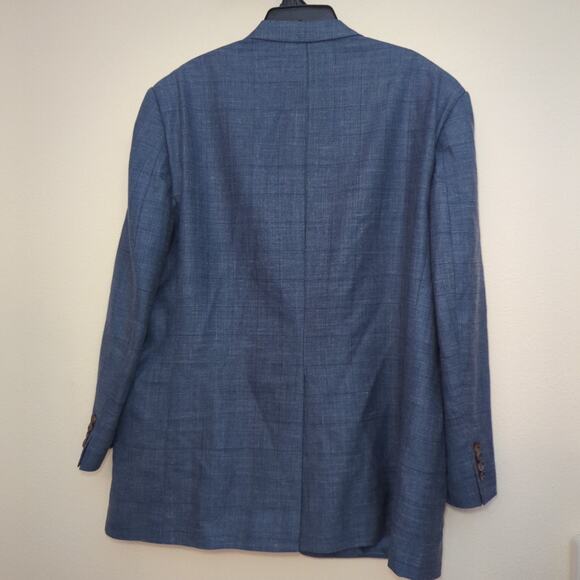 Ralph Ralph Lauren Blue Blazer Sport Coat 48L Canada Union Wool/ Linen/ Silk - Picture 2 of 12